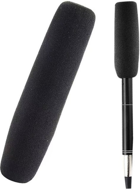 Chic Rain Professioneller Mikrofonschwamm in Schwarz als Windschutz und Mikrofonüberzug aus Schaumstoff für Interviews - Bild 1
