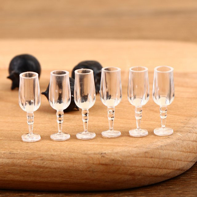 KittenBaby Puppenhaus Miniatur Weinglas Mini Becher Tasse, 6-teiliges Set, Zubehör - Bild 1