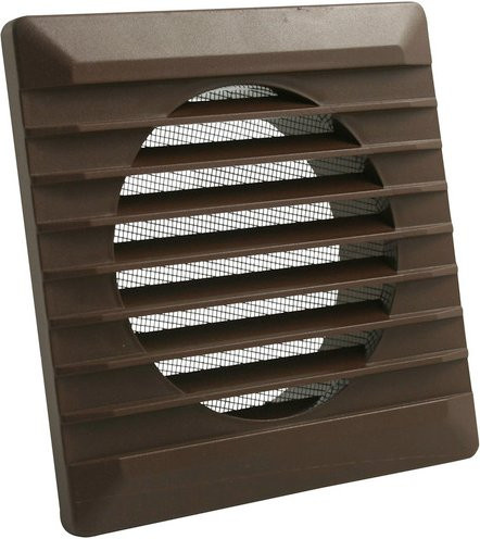 Marley Lüftungsgitter eckig aus Hart-PVC in Braun, B/H: 14,0 x 14,0 cm, Tiefe: 3,5 cm - Bild 1