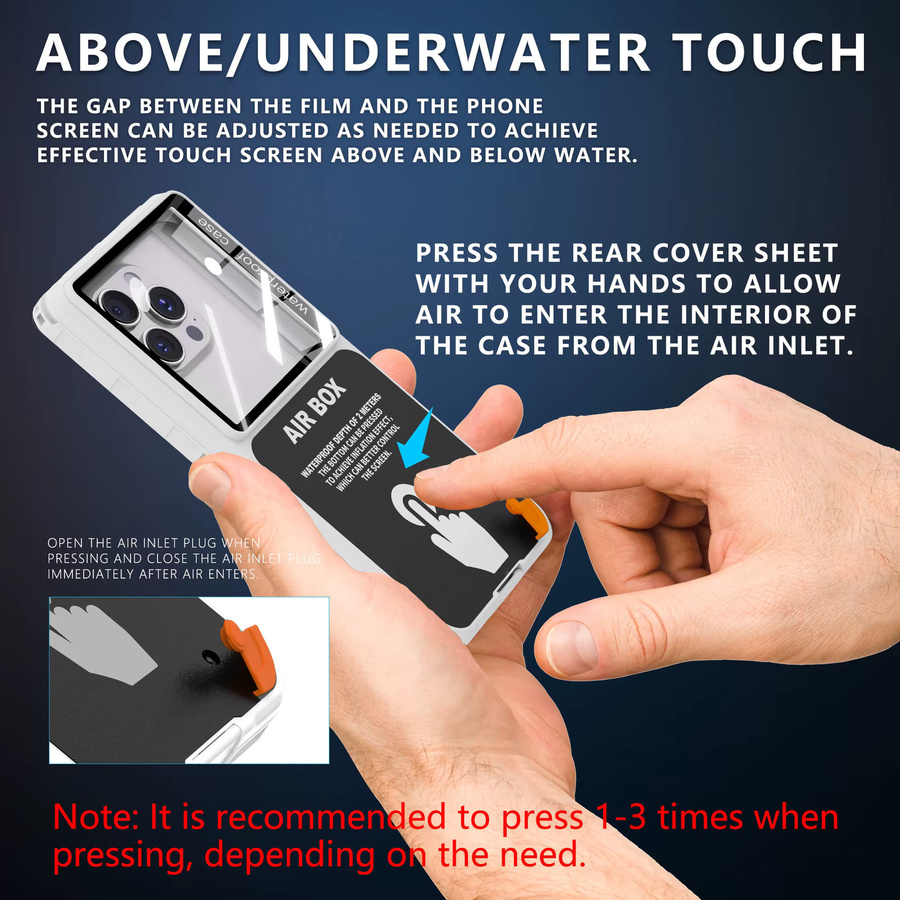 Shellbox Wasserdichte Handyhülle IP68 transparent für bis zu 6,9 Zoll mit Unterwasser-Touchscreen und Staub- sowie Fallschutz - Bild 4