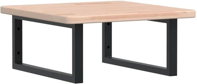 vidaXL Waschtischplatte aus Massivholz Eiche und Stahl in Schwarz-Braun, Wandmontage - Bild 1