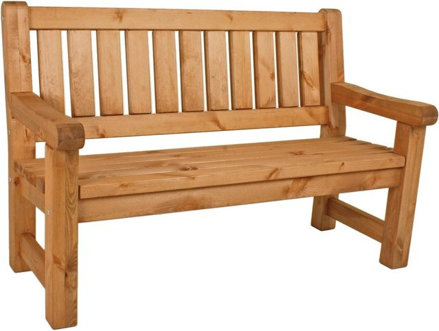 Garden Pleasure Bank Allgäu 2-Sitzer aus geöltem Kiefernholz in Braun (FSC) - Bild 1