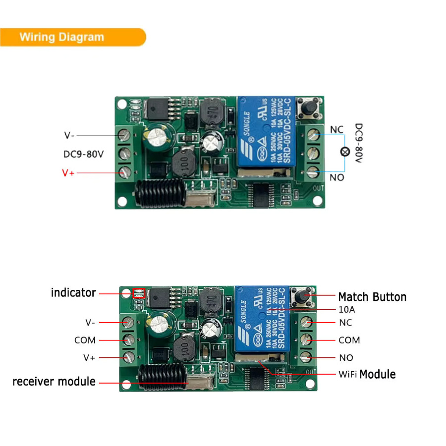 CENFAYA Tuya WiFi RF Smart Switch Mini-Relais-Empfängermodul mit Touch-Wandpanel in Schwarz für Alexa und Google Assistant - Bild 5