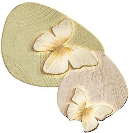 Pinmanlong Badezimmerteppich in Schmetterlingsform, beige, wasserabweisend und rutschfest aus hochdichter Diatomeenerde, B/B: 50 x 80 cm - Bild 1