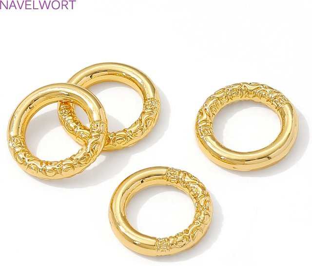 Ringverbinder 18K vergoldet, Messing, rund, 5/10 Stück/Set - Bild 1