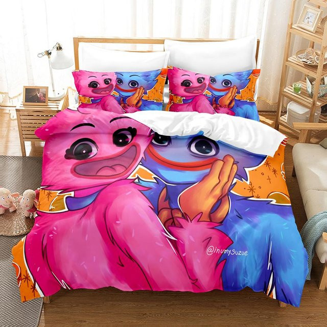 kemila 3D Huggy Wuggy Bettwäsche-Set mit Kissenbezug, Farbe Pink, B/H: 230 x 260 cm, Kissenbezug: 50 x 70 cm - Bild 1