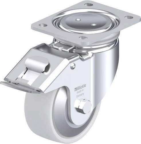 Blickle Stahlblech-Lenkrolle LUH-PO 127K-FI-FA in Silber, Rad-Durchmesser: 125 mm, Tragfähigkeit: 400 kg - Bild 1