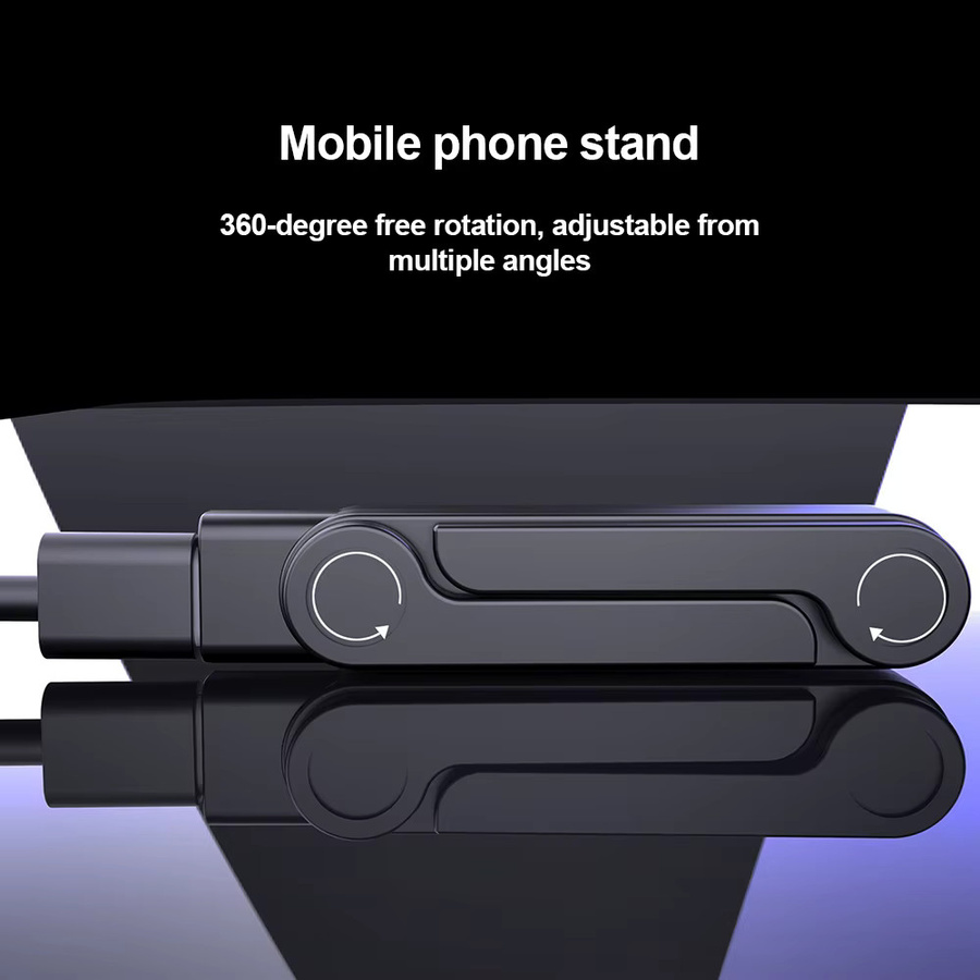 VBNM 2-in-1 Tragbarer Faltbarer Handyständer mit 360-Grad Drehbarkeit und 240W USB-C zu Typ-C OTG Adapter in Orange - Bild 5