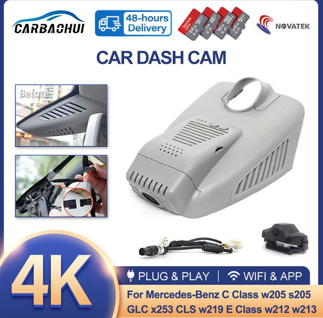 CARBAOHUI Wifi Auto DVR Dash Cam für Mercedes Benz C-Klasse W205, S205, GLC X253, CLS W219 und E-Klasse W212, W213 - Bild 1