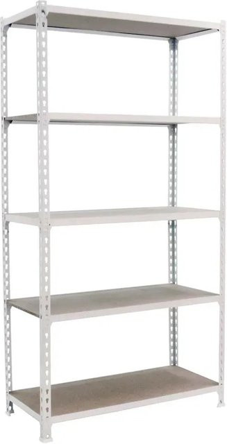 PROREGAL Schwerlastregal Big Muli mit 5 verstellbaren Fachböden in Weiß, H x B x T: 200 x 100 x 50 cm - Bild 1