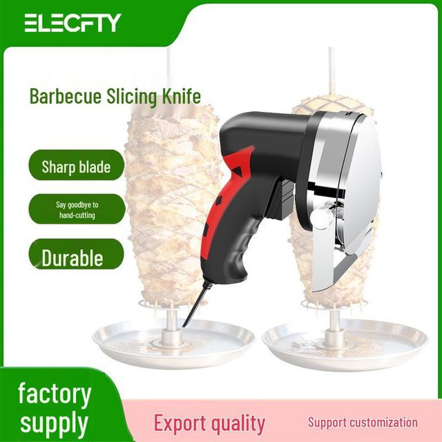 HomeHarmony Elektrischer Kebabschneider aus Edelstahl in Schwarz mit Original Flat Blade - Bild 1
