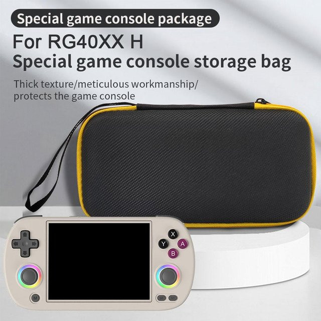 Anbernic EVA Aufbewahrungstasche für RG405M und RG40XX H-Serie Handheld-Spielekonsolen, wasserdicht und stoßfest, Schwarz/Gelb - Bild 1