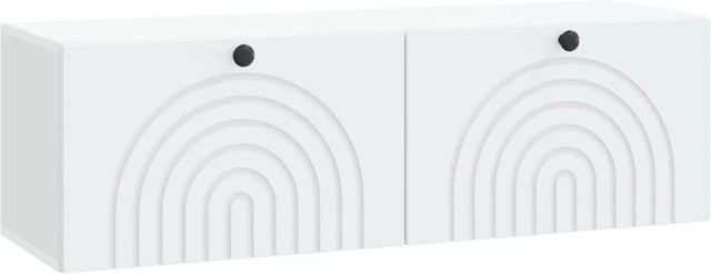 vidaXL Wandmontierter TV-Schrank Weiß aus Holzwerkstoff, B/H/T: 98 x 31 x 30 cm - Bild 1