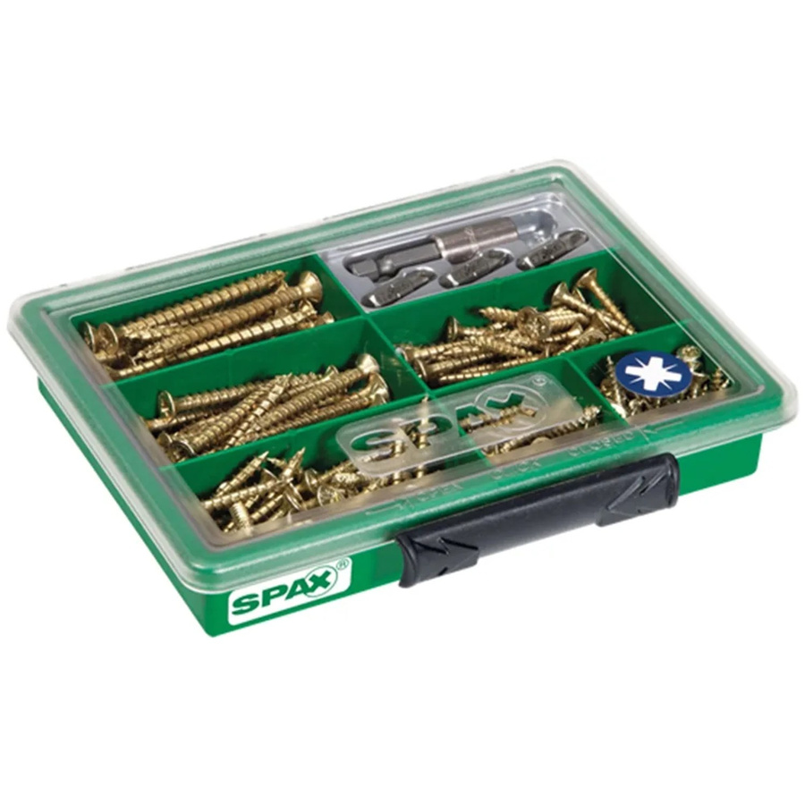 Spax Assorter Kreuzschlitz Schraubenset Gelb mit Bits - Bild 2