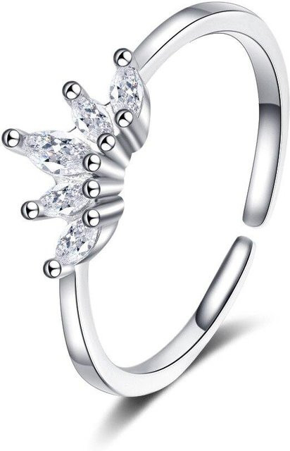 Fingerring 925 Silber, Zirkonia, Weiß, Damen - Bild 1