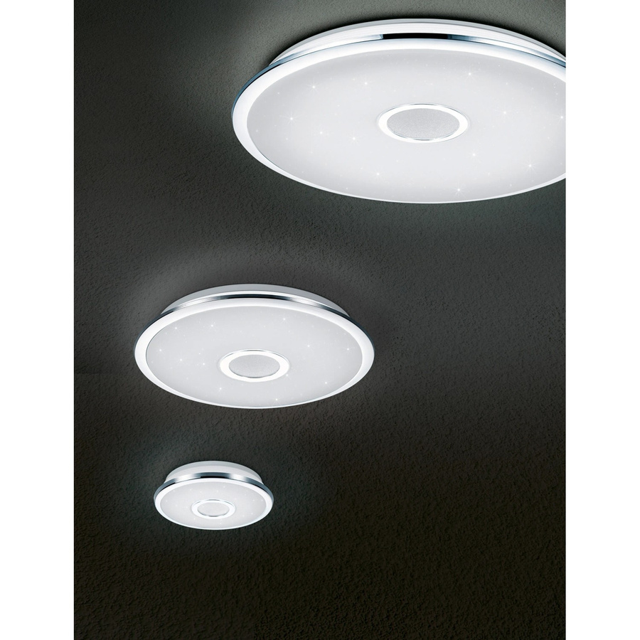 Trio LED-Deckenleuchte Osaka Sternenhimmel in Chrom, dimmbar mit Fernbedienung, Farbe: Silber, Durchmesser: 42 cm, Höhe: 7 cm - Bild 2