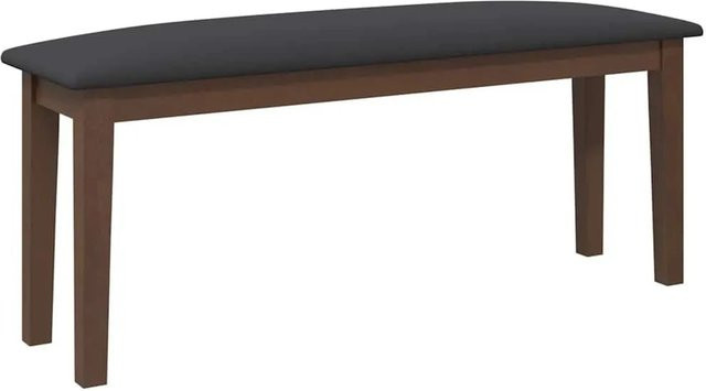 vidaXL Bank aus massivem Gummibaumholz in Braun mit Polsterung B: 110 cm, T: 46,5 cm, H: 30 cm - Bild 1