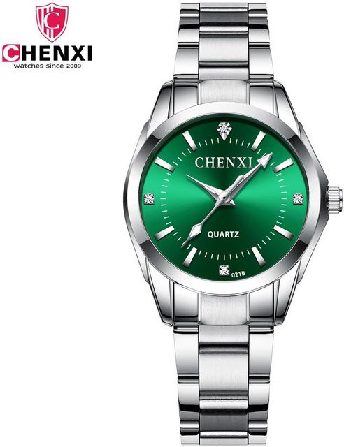 CHENXI Armbanduhr, Quarz, Edelstahl, Schwarz, Damen - Bild 1