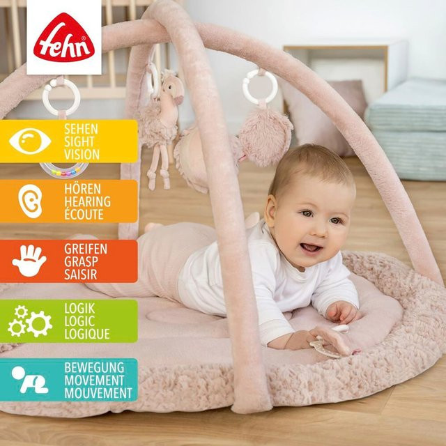 Fehn Spielbogen mit 3-D-Activity-Decke Flamingo ab Geburt - Bild 1