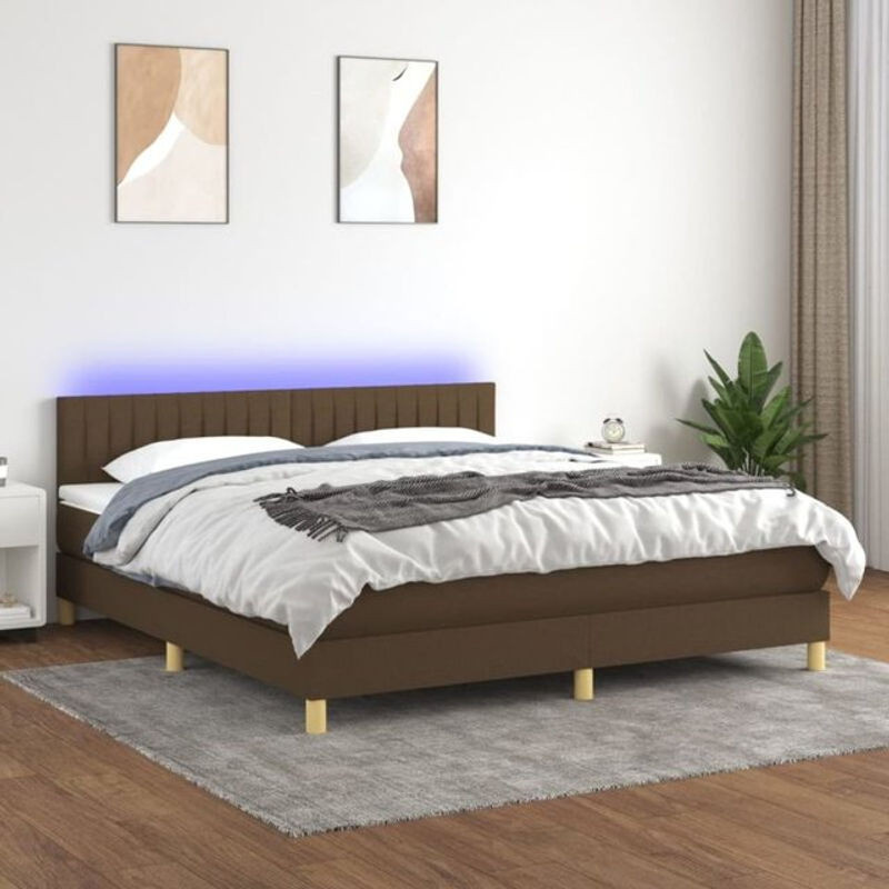 Vidaxl Boxspringbett mit Matratze in Braun aus Stoff, B/T/H: 180 x 200 x 78 cm - Bild 1