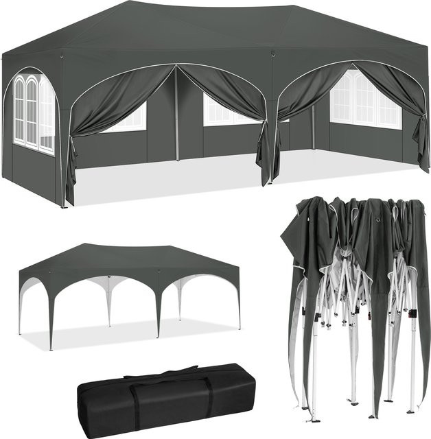 WOLTU Pavillon Gazebo mit 6 Seitenwänden und Tasche, Blau, B/T/H: 600 x 300 x 250 cm - Bild 1