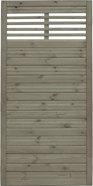 Sichtschutzzaun Element Nicea von Andrewex aus Kiefernholz in Grau, 3-fach lasiert, H: 180 cm x B: 90 cm - Bild 1