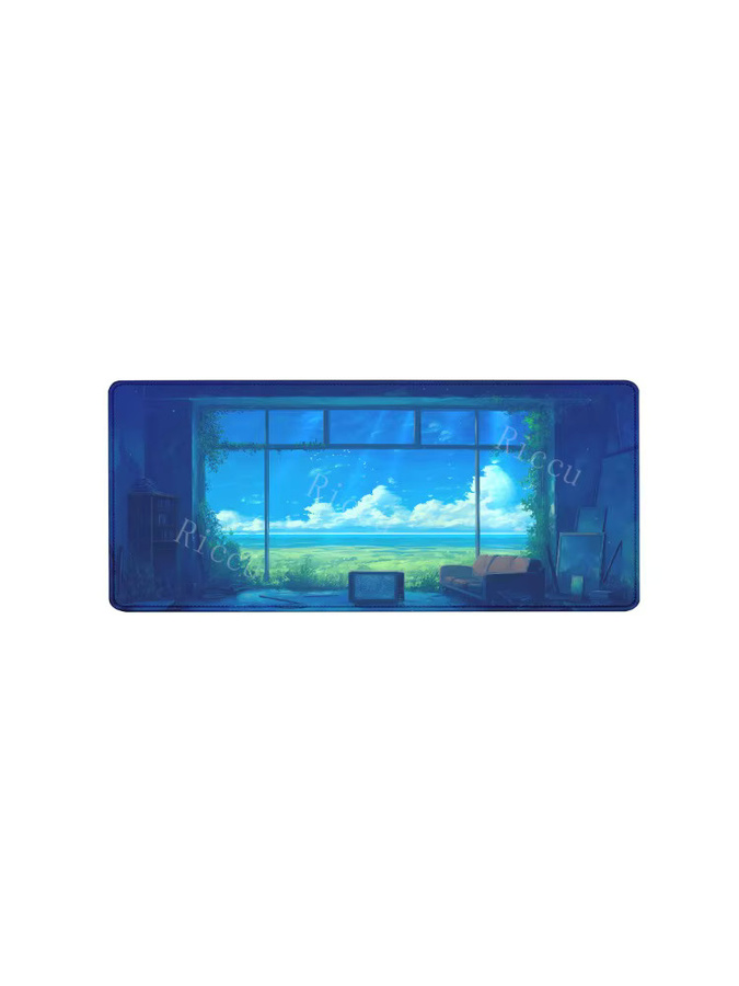 Riccu Mauspad Window Grassland Landscape Design in Multicolour, B/T: 90 x 40 cm - Bild 6