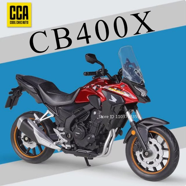 Honda CB400X Motorrad Modell, 1:12, Metall, Gummi, Rot - Bild 1