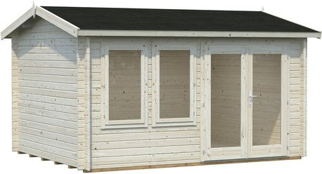 Palmako Iris Blockbohlenhaus aus Fichtenholz in Braun mit Satteldach und Boden B/H/T: 390 x 245 x 300 cm - Bild 3