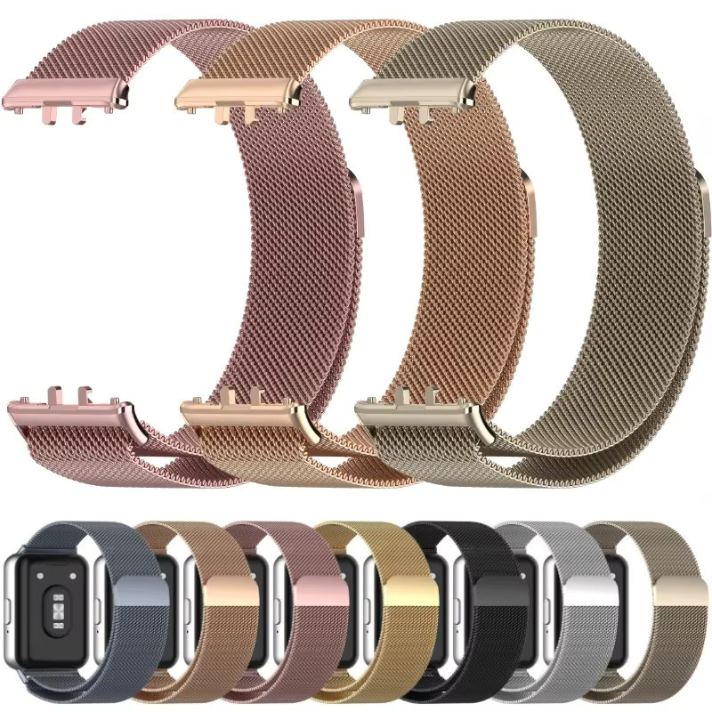 Samsung Milanaise-Uhrenarmband, Edelstahl, Schwarz, Samsung Galaxy Fit 3 - Bild 4