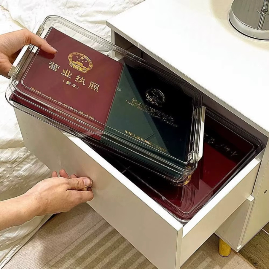 Transparenter A4 Akten- und Dokumentenorganizer aus Acryl als staubdichte Desktop-Aufbewahrungsbox - Bild 3