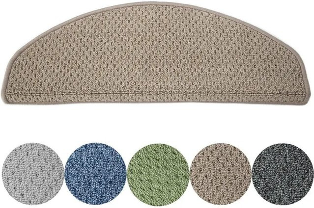 KARAT Stufenmatte Baleno Treppenschutz Beige Halbrund B: 65 cm, T: 23,5 cm - Bild 1