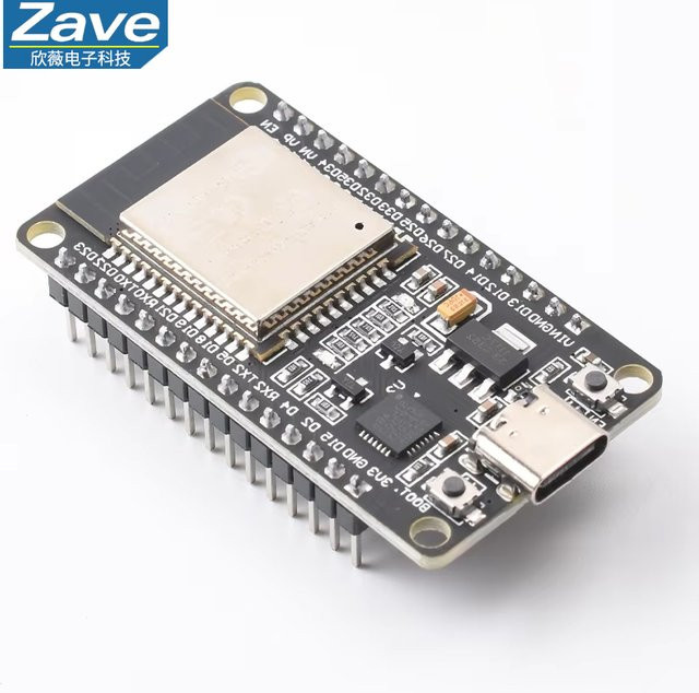 ZAVE ESP32 Entwicklungsboard mit WiFi und Bluetooth, Dual-Core MCU Modul in Schwarz mit Typ-C und Micro USB Anschluss - Bild 1