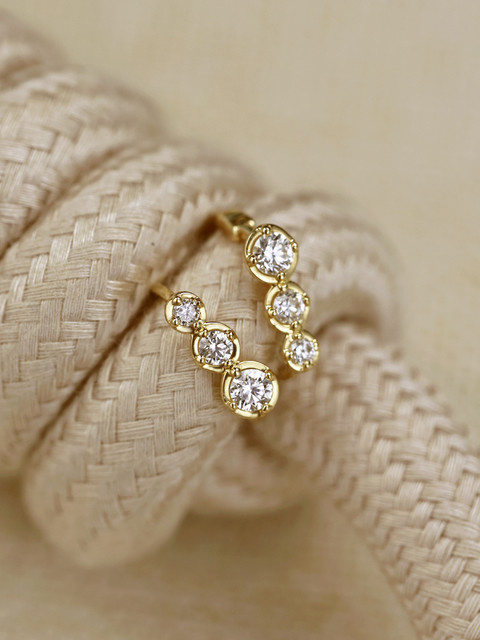 OBEAR Ohrringe, 925 Silber, 14 Karat Gold, Zirkon-Diamant-Farbverlauf - Bild 1