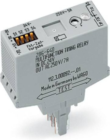 WAGO 286-640 Monofunktionales Zeitrelais 24 V/DC 1 Wechsler Grau für DIN-Schiene - Bild 1