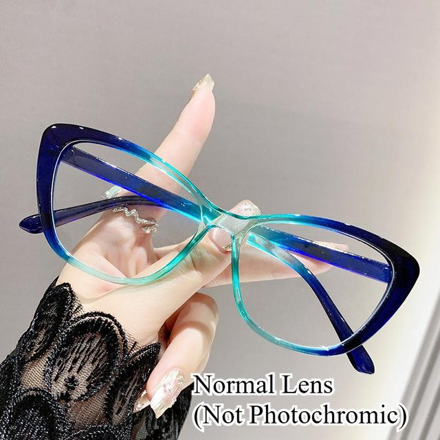 Sonnenbrille Cat-Eye, Kunststoff, Vollrand, Unisex, transparent, blue - Bild 1