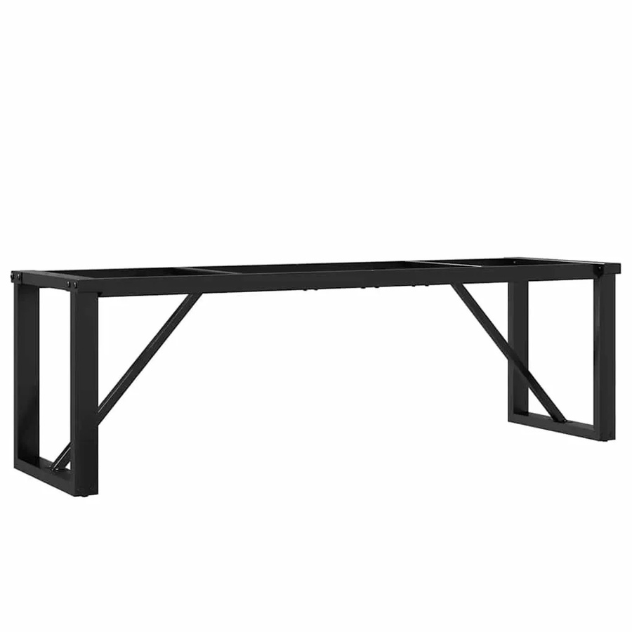vidaXL Couchtisch-Gestell in O-Form aus pulverbeschichtetem Stahl in Schwarz, B/T/H: 140 x 30 x 43 cm - Bild 2