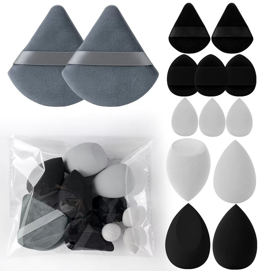 14-teiliges Make-up-Set, Puder, Pinsel und Schwammquaste, Schwarz, Unisex - Bild 3