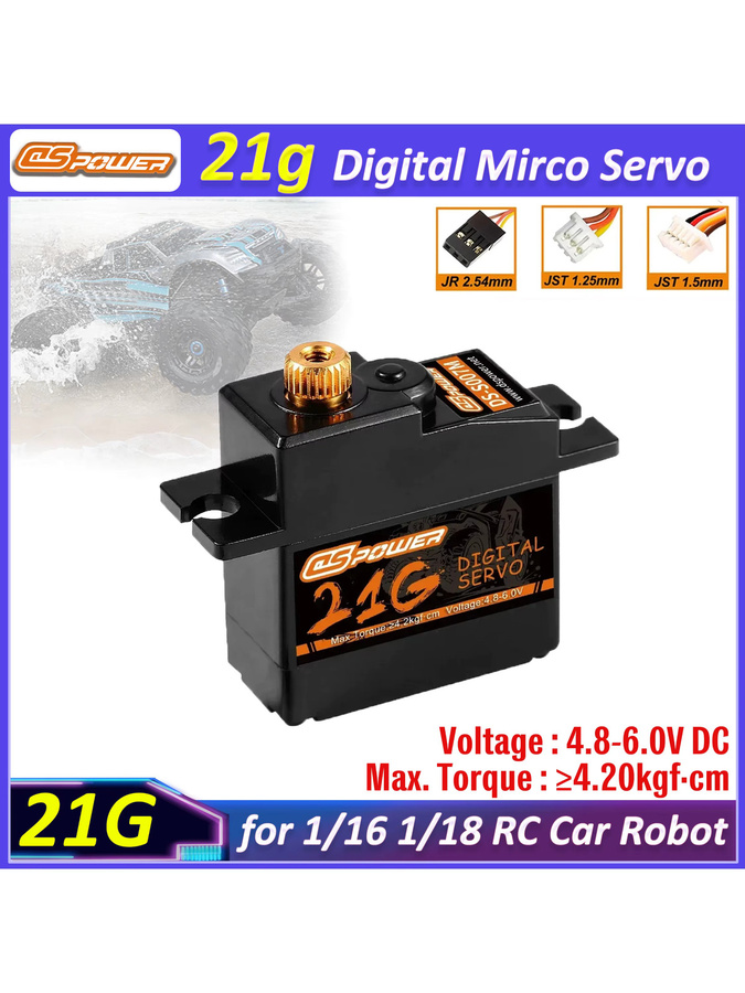 DSPOWER 21G Digital Micro Servo, Metallgetriebe, Wasserdicht, Zubehör - Bild 6