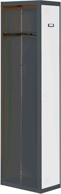 PROREGAL Spind AMEGO Anbaumodul mit 1 Abteil als Schließfach und Garderobe, Farbe Anthrazit-Weiß, H x B x T: 180 x 30 x 50 cm - Bild 1