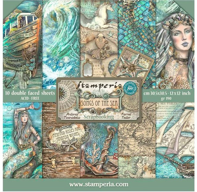 Stamperia Scrapbook-Block Songs of the Sea in Multicolor - Bild 1