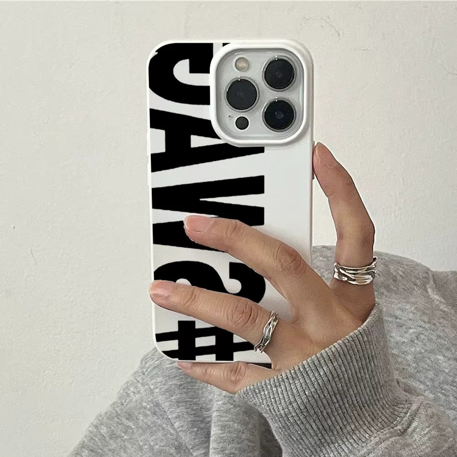 Apple iPhone Schutzhülle mit kreativem SWAG-Buchstaben-Design in Weiß, stoßfeste weiche Handyhülle für iPhone 17, 16, 15, 14, 13, 12, 11 Pro Max und weitere Modelle - Bild 5
