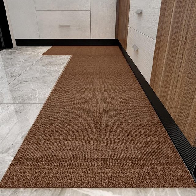 Rutschfester Küchenläufer HGHT in Braun, minimalistischer Teppich aus Polyester, B/T: 80 x 50 cm - Bild 1