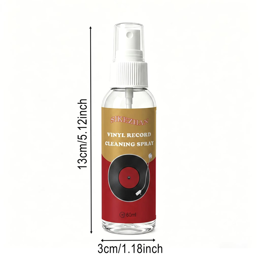 SIKEZHAN Vinyl-Schallplatten-Reinigungsspray 60ml Antistatischer Staub- und Schmutzentferner Transparent - Bild 4