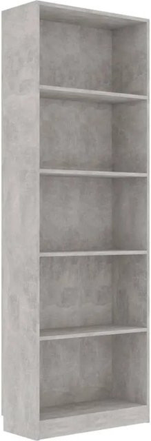 vidaXL Bücherregal mit 5 Fächern aus Holzwerkstoff in Betongrau, B/T/H: 60 x 24 x 175 cm - Bild 1