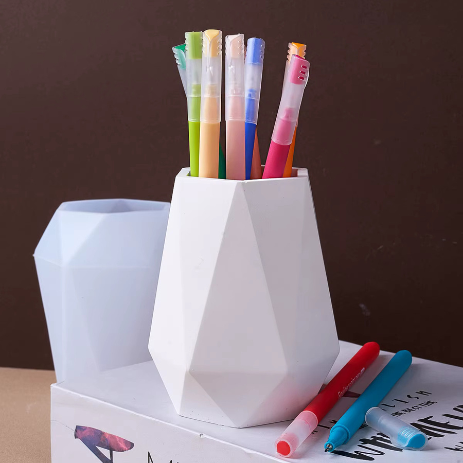 UDOCOOL Sechseckige Silikonform für DIY Kerzen, Vasen und Betonobjekte in Weiß - Bild 4