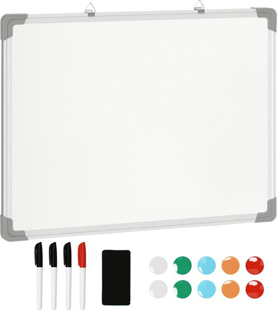 Magnetisches Whiteboard von HOMCOM in Weiß mit Staffelei und Wandmontage, inklusive 4 Markern, 1 Radiergummi und 10 Magneten, B: 60 cm, H: 45 cm, T: 1,8 cm - Bild 1