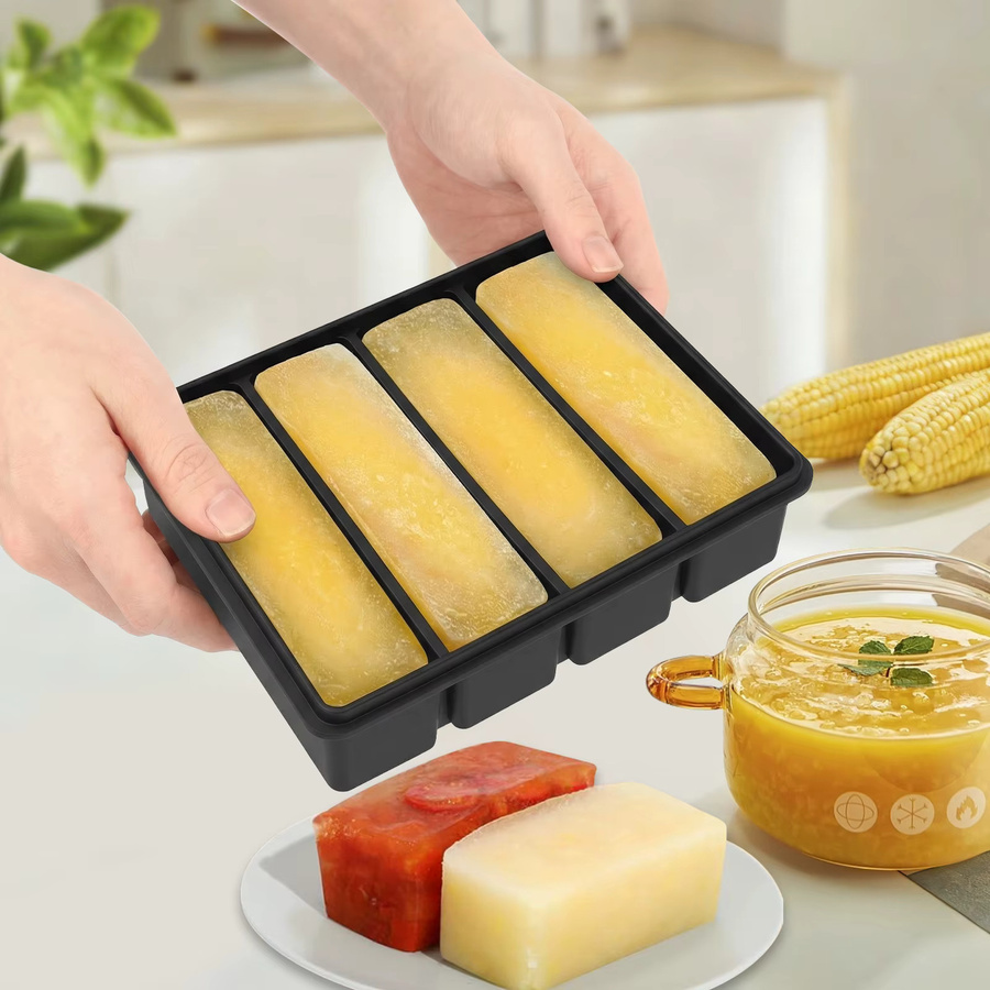 Willstar Silikon-Gefrierformen mit Deckel für Suppen, Soßen und Eiswürfel, Schwarz, 2er-Set oder 4er-Set - Bild 3