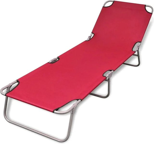Furnicato Klappliege aus pulverbeschichtetem Stahl und UV-beständigem Polyester in Rot - Bild 1