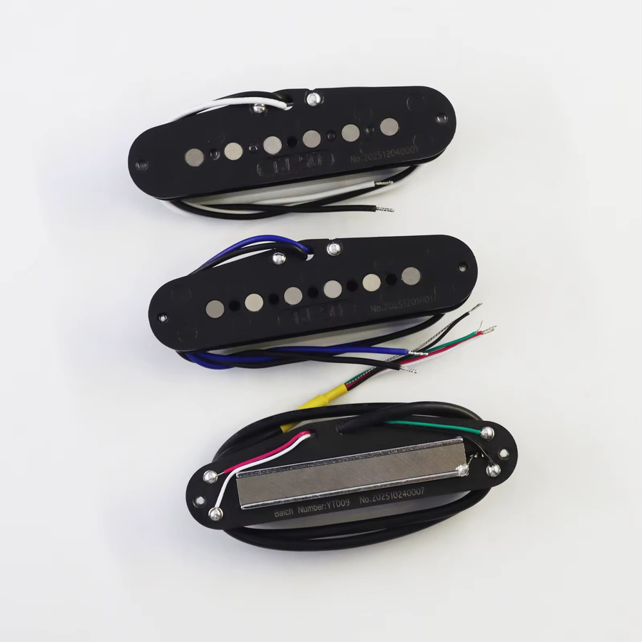 PHRILAM Alnico 5 Tonabnehmer-Set in Gelb mit 2 Single-Coil und Mini-Doppelspulen-Gitarren-Tonabnehmern - Bild 2